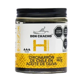 Chicharrón de Chile Habanero en Aceite de Oliva Don Chacho de 140 gr - El complemento perfecto para darle un toque picante y delicioso a tus platillos