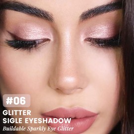 Eye shadow low saturation delicate long-lasting eye shadow palette, Monochrome Glittler Eyeshadow, pressed glitter eyeshadow, Glittle Eyeshadow Cream Single Vegan Eyeshadow, (11 Glittle Pink White)