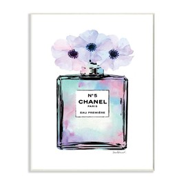 Stupell Industries Purple Flower Perfume Glam Fashion Design, Designed by Amanda Greenwood Art, 13 x 0.5 x 19, Wall Plaque