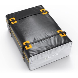 VIWIK 15 Cu.ft. Rooftop Cargo Carrier-Anti-Tear Vehicle Cargo Carrier Bag, Car Cargo Roof Bag, Heavy Duty Luggage Bag with Rain Curtain, Reinforced Straps Car Top Soft Shell Carrier, PVC Fabric Black