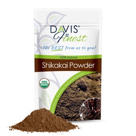 Davis Finest Organic Shikakai Powder 100g, Ayurvedic, Pure & Natural Shikakai Shampoo, SLS-Free, Body Wash, Itchy Scalp, Damaged, Thinning Hair, Promotes Hair Growth, Vegan