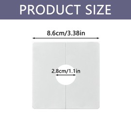 2Pcs Durable Pipe Wall Covers Shower Pipe Covers Plastic Split Square Pipe Plate Useful Wall Split Flange Decoration Square Escutcheon Plates(White)