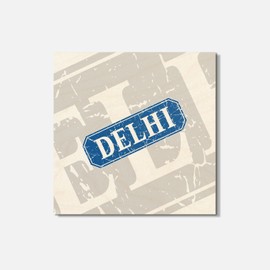 Unbranded Delhi Grunge Travel 4'' X 4'' Square Wooden Coaster