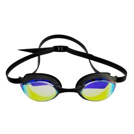 Swimz Vortex Mirrored Swimming Goggle - Low profile training & racing swimming goggles (Black/Smoke/Gold)