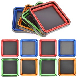 12Pcs Collapsible Magnetic Parts Tray Set Silicone Foldable Magnetic Tool Tray Multi-Color Magnetic Screw Storage Tray Magnetic Tool Square Tray Organizer for Screw Bolt Nut Washer