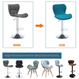 Bifaunvogel Counter Height Bar Chairs Cover Set of 4 Jacquard Swivel Bar Stools Slipcovers Stretchable Swivel Barstools Chair Covers Protector for Home Kitchen Bar Cafe Peacock Blue