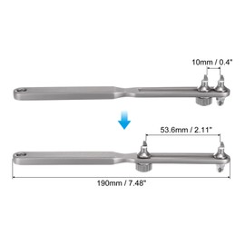sourcing map Watch Back Remover Tool 53.6mm Wrench Type Watch Case Opener Adjustable Case Opener for Replacement and Watch Repair Alloy Steel, Silver Tone