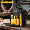 Tool Backpack, Heavy-Duty Storage Bag with Multiple Compartments, Black and