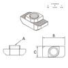 Stainless Steel Hammer Nut Slot Nut M6 Slot 8 for