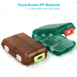 MsfIAIoo Pastillero de Viaje Pequeño de 2 Piezas, Bonito Estuche Organizador de Pastillas, Organizador Portátil de Medicamentos para El Bolso, Con 10 Compartimentos para Diferentes Medicamentos.