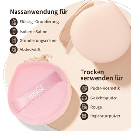 MSQ Pack of 5 Makeup Sponges Large Powder Puff Ultra Soft Sponge Foundation Washable Soft Powder Puff Reusable Makeup Sponge for Liquid Cosmetics Loose Powder