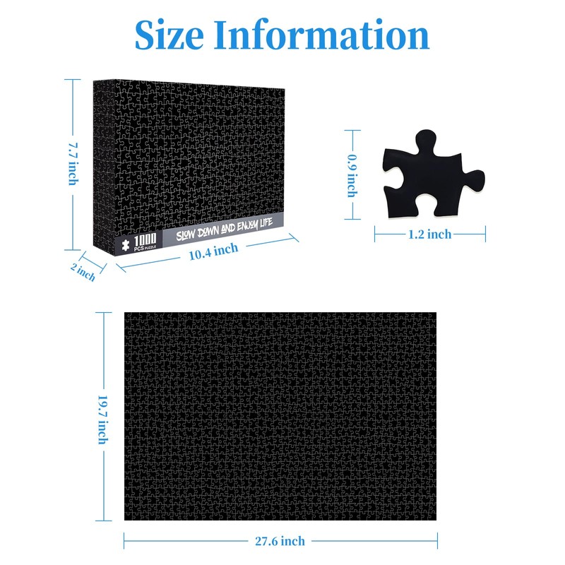 1000-Piece Solid Black Adult Jigsaw Puzzles