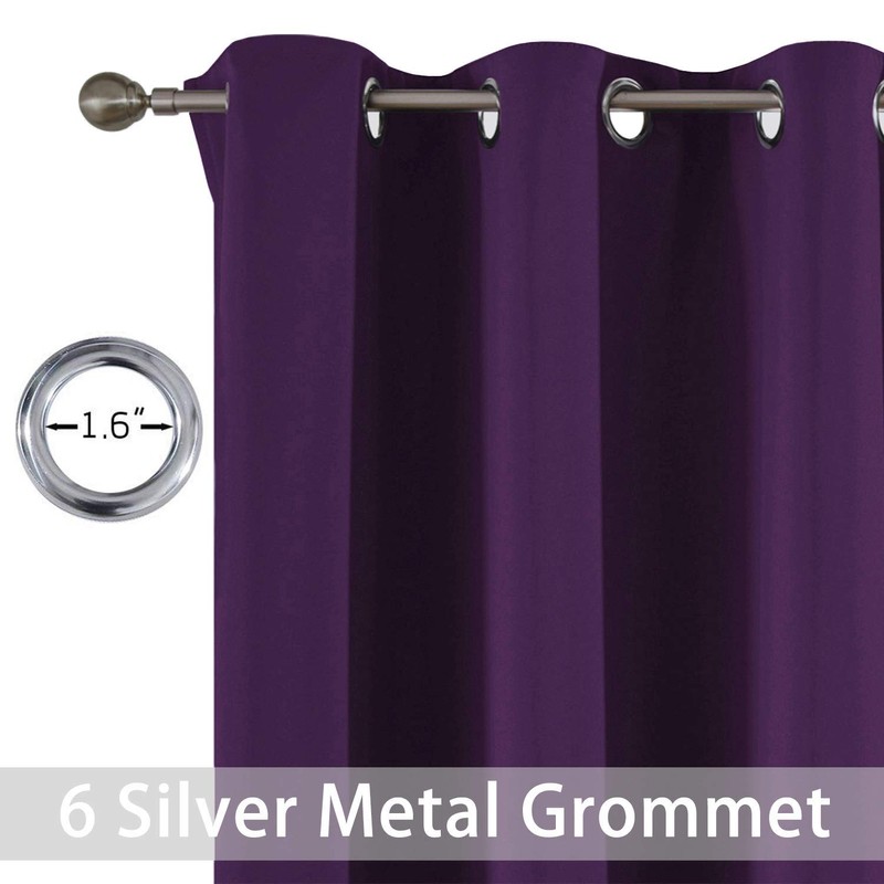Yakamok - Cortinas opacas moradas para recámara, aislamiento térmico, con