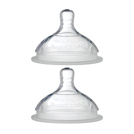 Tiny Twinkle Silicone Baby Bottle Nipples - Bisphenol A-Free, Phthalate-Free Baby Bottle-Feeding Supplies, Soft, Easy to Latch Nipples for Baby Bottles, 2 Pack, Fast Flow (6-9 Months)