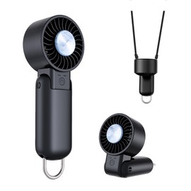 Portable Handheld Turbo Fan with LED Display - Turbocharged 32ft Cooling, Long-lasting 5 Speeds 4oz Lightweight, USB Rechargeable Mini Personal Hand Held Fan Gift for Women Men Travel, Office, Makeup