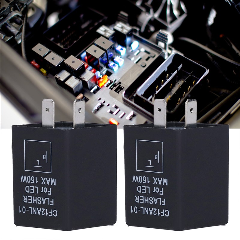 2Pcs LED Flasher 2‑Pin Electronic Relay Normally Open Car Turn