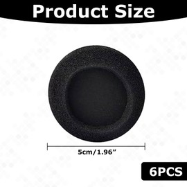6 Stück Kopfhörer Ohrpolster,Ohrpolster Kopfhörer,Kopfhörer Polster,Schaumstoff Polster,Kopfhörer Ersatz Ohrpolster,50mm Black Ersatz Earpads Audio Kopfhorer
