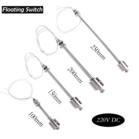 1 Piece Liquid Level Sensor, 200 mm Vertical Stainless Steel Liquid Level Sensor Horizontal Float Switch for Water Tank Pool Sink Fish Tank