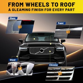 SHIELDOM Car Exterior Cleaner Metal Polish High-Gloss Shine Cleaning Wax Chrome Polish Restorer for Auto and Home Remove Oxidization, Stains & Grease Form Paint/Glass/Steel/Chrome/Aluminum 200G