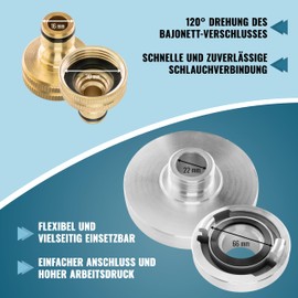 Poppstar C-Storz Coupling C-52 Fixed Coupling 1 Inch Male Thread, Fire Engine Coupling Made of Aluminium on Click System