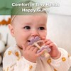 haakaa Silicone Twin Flower Teether,Nipple-Shaped End for Gum Massage,360° Baby