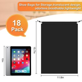 18 Pack Shoe Bags for Travel, 11.8in x 15.7in Travel Shoe Bags for Packing, Travel Bag for Shoes, Storage Bags for Men and Women