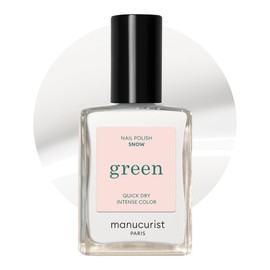 Manucurist • Green Nail Polish Snow • Natural Classic Nail Polish 9-Free • Vegan and Plant-Based Nail Polish (80%) • Manicure & Nail Care • 0.5 fl oz (SNOW)