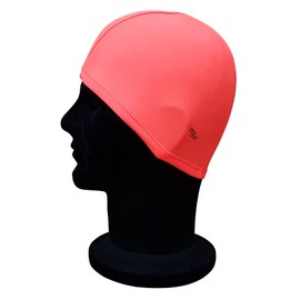 Blue Reef Elasticated Spandex Stretchy Anti Tear Easy Fit Plain Non Waterproof Deluxe Pull On Swimming Hat Swim Cap One Size Suitable For All Ages 3+ Years (Orange)