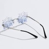 YAMEIZE Snowflake Shape Rimless Sunglasses Novelty Unique Party Eyeglasses Christmas