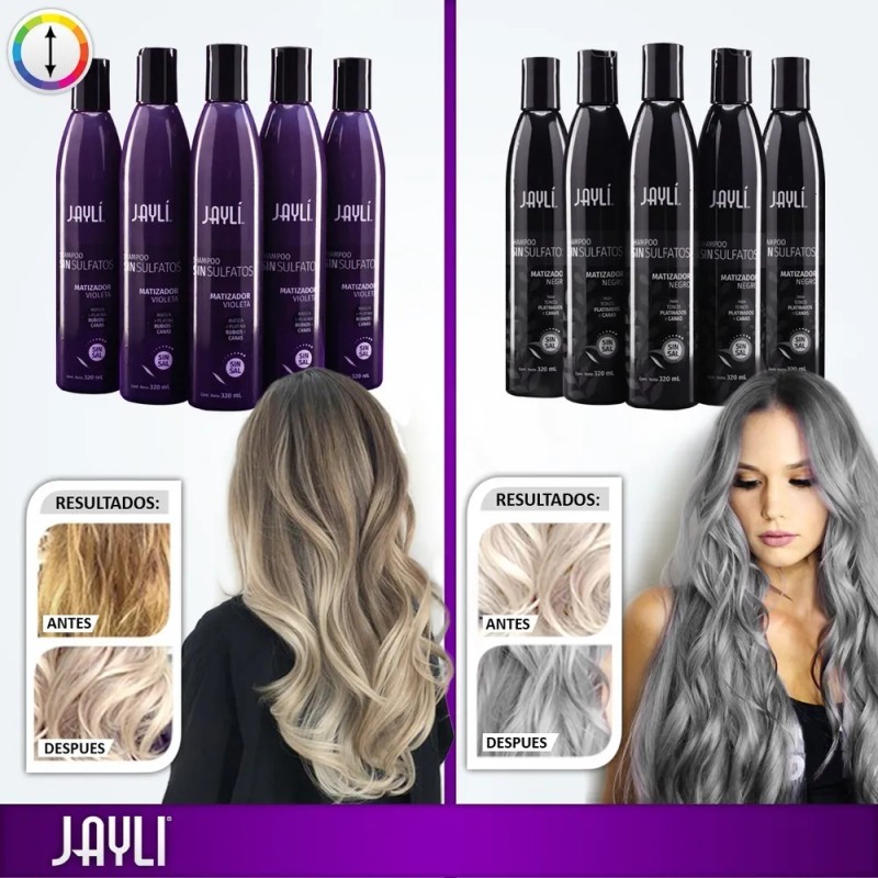 Shampoo Matizador + Acond Negro (3 Pack) Sin Sulfatos /