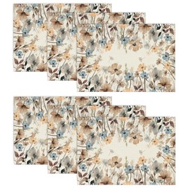 Artoid Mode Ink Painting Poppies Flowers Blossom Spring Set of 6 Placemats 30 x 45 cm Summer Banquet Place Mats Kitchen Party Decoration