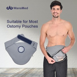 WansMed Ostomy Bag Covers for Men and Women, Ostomy Belt for Sports and Daily Life, Colostomy Supplies, Gray (XXL)