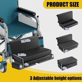 BALAPET Adjustable Wheelchair Leg Rest, High Density Foam Wheelchair Foot Support, Extender Calf Elevated Pad, Soft and Comfortable Leg Cushion Protector for Home Hospital(Black)