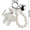 White Bear Plush Keychain,Fluffy Cute Keychain Pearl Pendant Key Chains