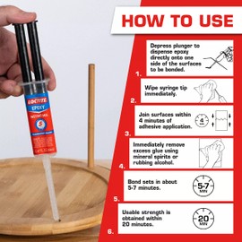 Loctite Epoxy Instant Mix 5 Minute, 0.47 fl. oz. Syringe (Pack of 6)