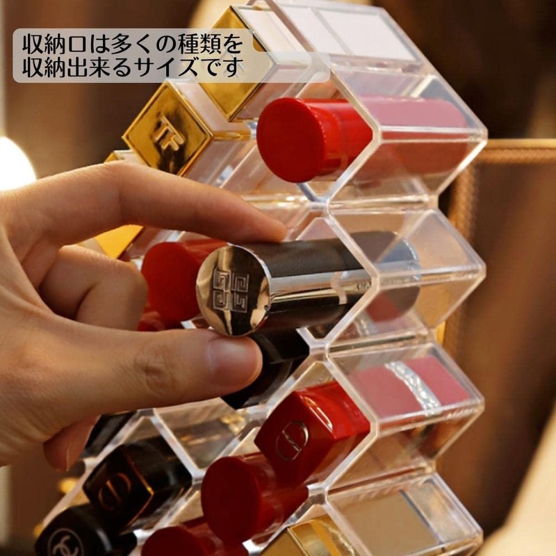 Dotcom Prime Lipstick Storage Case, Lip Storage, Acrylic Case, Transparent,