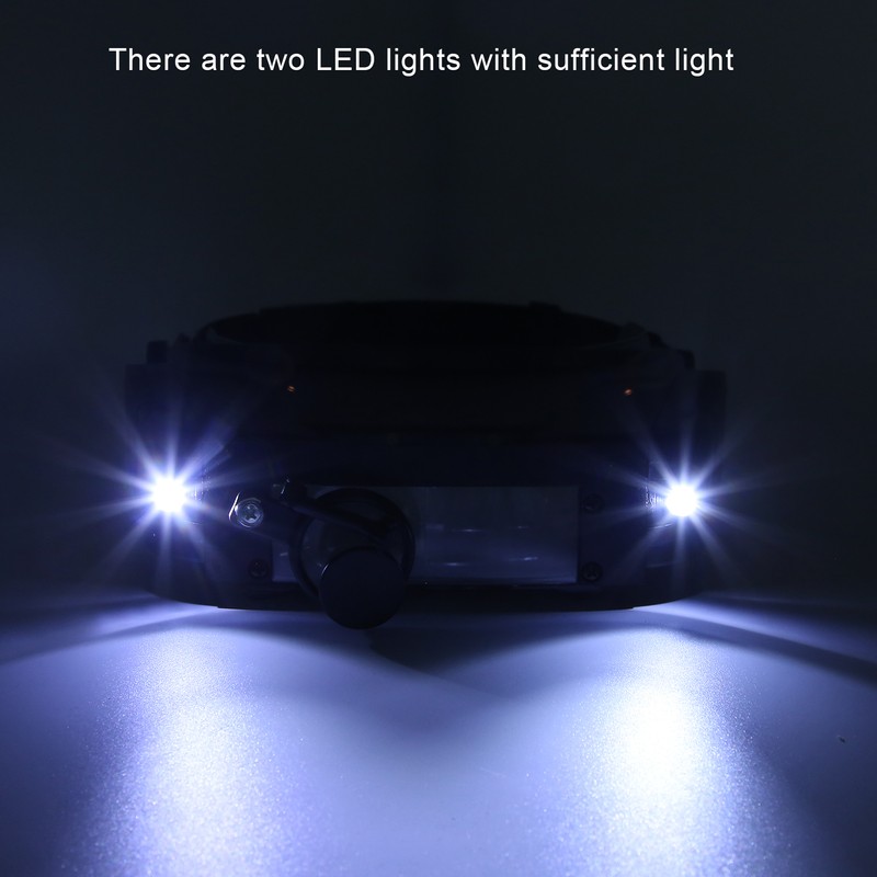 1.5X 3X 9.5X 11X Head Wearing Magnifier Multi Functional LED