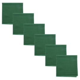 Motique Accessories Solid Color Bandana - Set of 6 Bandannas (Dark Green)