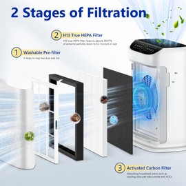 ZX001 Replacement filters Compatible with Anegoe ZX001 Air Cleaner Purifier for Home Large Room Up to 2500 Ft², 4 Pcs 2 Sets