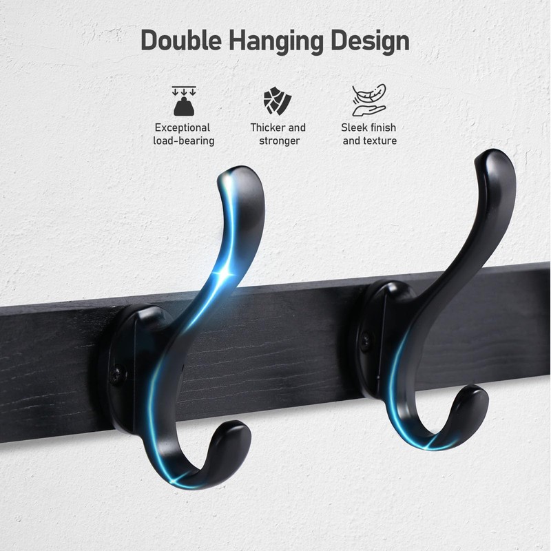Tatub 29'' Coat Rack Wall Mount with Shelf, Wood Wall