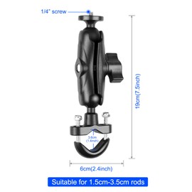 PULUZ Motorcycle Action Camera Handlebar Fixed Mount Rotatable Mount for Insta360 X4 X3 GO 3 Ace One RS U Shape Fixed Bike Mount Kit for GoPro Hero13 12 11 10 9 Osmo Action