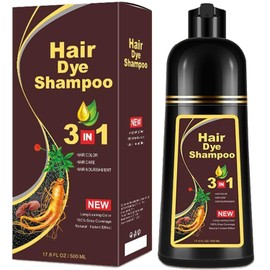 Champú Instant Hair Color para Cabello,hair dye shampoo, Champú Tinte Instantáneo 3 En 1 Fórmula Suave Que contiene Ingredientes Naturales,shampoo tinte, Adecuado Para HombresY mujeres (Marrón oscuro)