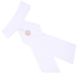Bnineteenteam Riding Stock Tie, Soft Horse Riding Stock Tie Equestrian Pre Tied Brooch Cotton Adult Necktie Collar Equipment White