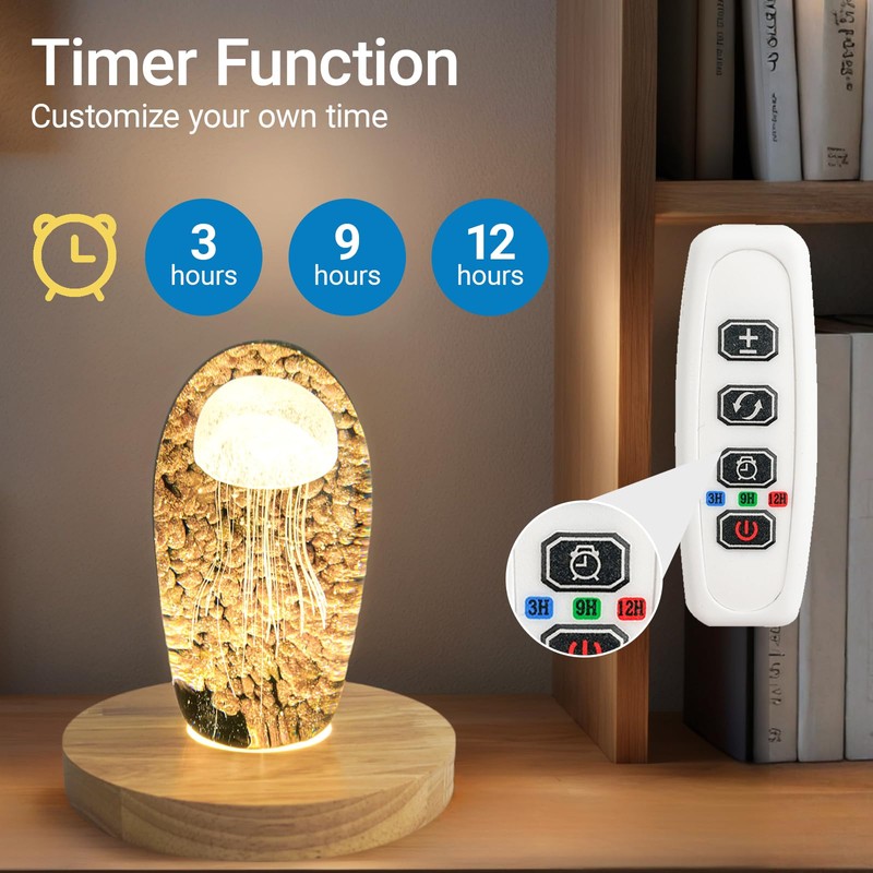 FuoiCorn Wood Crystal Display Base Light - LED Illuminator for