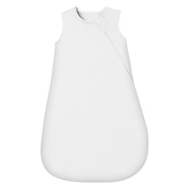 Baby Sleep Sack 6-12 Months Bamboo Wearable Blanket 1.5 TOG Sleeping Bag 2-Way Zipper Sleep Sacks for Toddler (WHT,6-12M)
