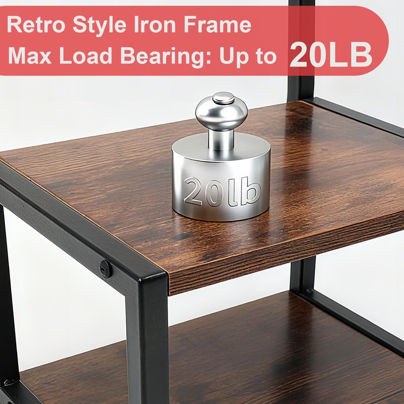 Wooden Thermal Printer Stand for Roll and Fan-Fold Label Holder,