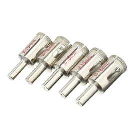 uxcell 5Pcs 18mm Diamond Coated Hole Saw Drill Bits for Glass Ceramic Tile Marble Rock Porcelain Bottles Pots Brick