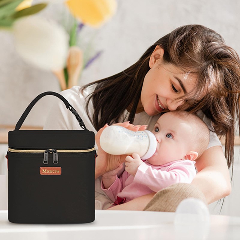 Mancro Breastmilk Cooler Bag Travel, Fits 4 Baby Bottles Up