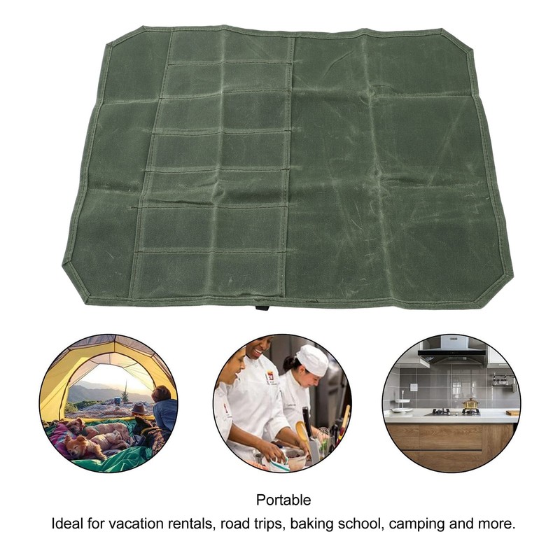 Chef Knife Roll Bag Portable Waterproof Waxed Canvas Knife Carrier
