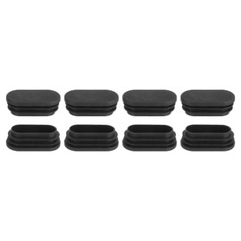 uxcell Plastic Hole Plugs, 8Pcs 50x25mm Oval Pipe Tubing End Cap, Pipe Tube Insert Cap, Table Chair Leg Hole Covers for Table Chair Legs, Metal Tubing, Fences, Black